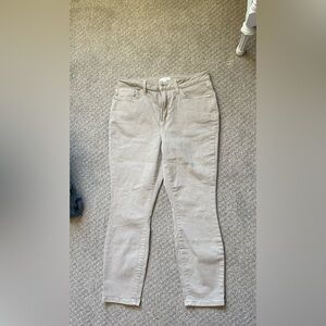 LC Lauren Conrad Women's Light Tan-Gray Straight Leg Jeans